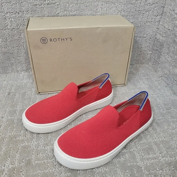 Rothys The Kids Sneaker Red Lollipop Slip On Shoes Little Kids Size 12, 13